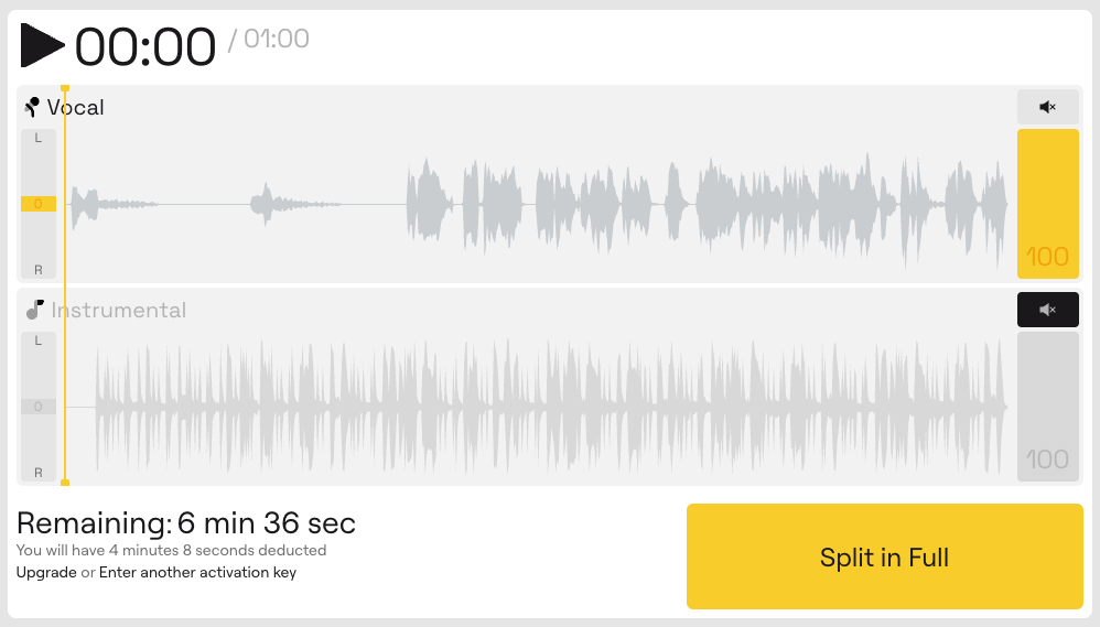 Работа в lalal.ai