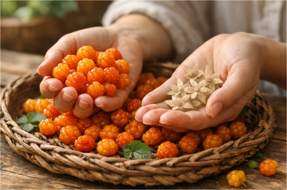 Морошка и чашелистики морошки