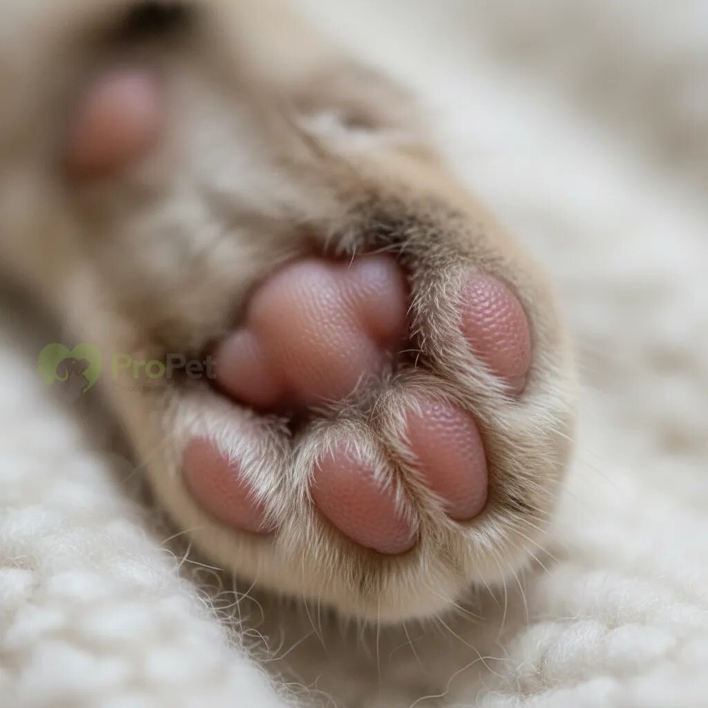 Подушечки лап кошки крупным планом с акцентом на текстуру