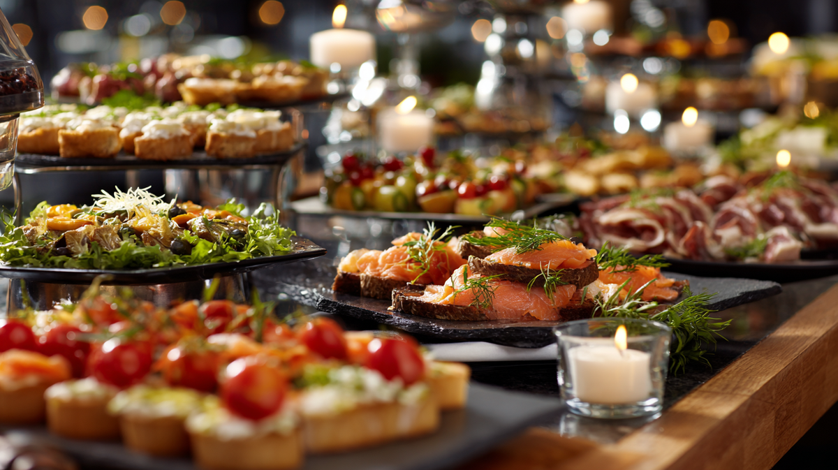 Фуршет — это настоящий хаос из соблазнов, тарелок и мини-закусок.