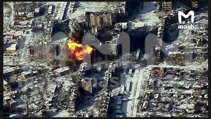    Результат прилёта по позиции ВСУ в Константиновке. Скриншот: Телеграм-канала Mash