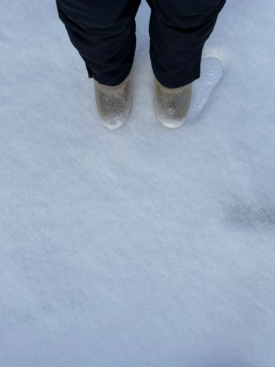 Валенки+ горнолыжные брюки=тепло и сухо.