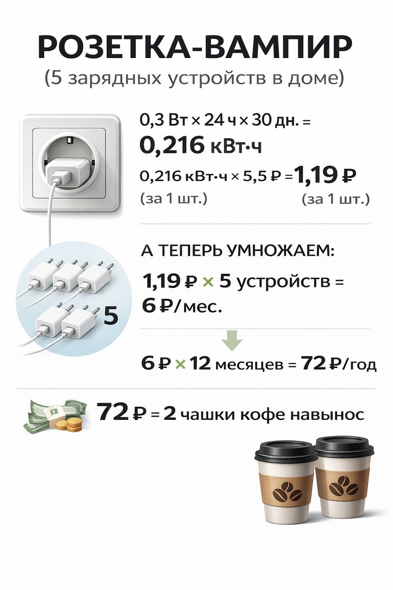 Как копеечный расход кратно увеличивается в масштабах дома.