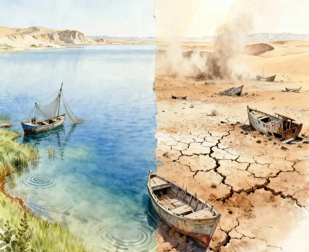 Эти ржавые остовы — не памятники стихии, а свидетельства постановления. Они сели на мель не из-за засухи, а потому, что воду к морю перекрыли за тысячи километров отсюда.