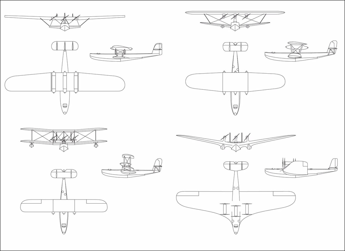 в начале 1928 года конструкторская группа компании Supermarine разработала ряд альтернативных проектов шестимоторных летающих лодок