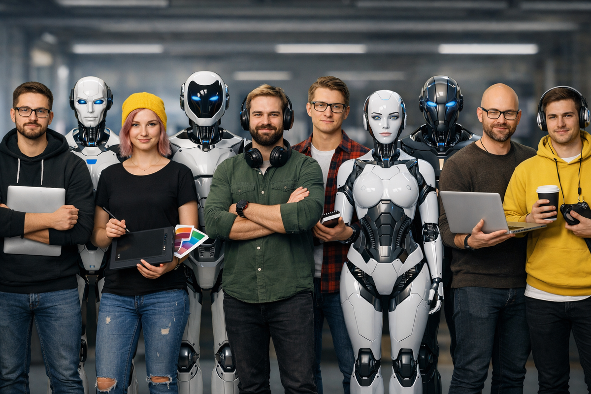 AI мирно работает вместе с людьми, которые умеют им управлять )