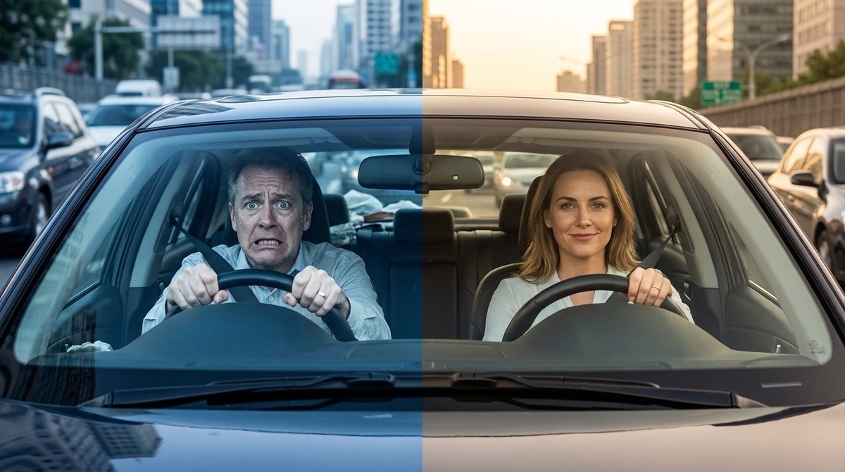 Разница между тревожным и уверенным водителем