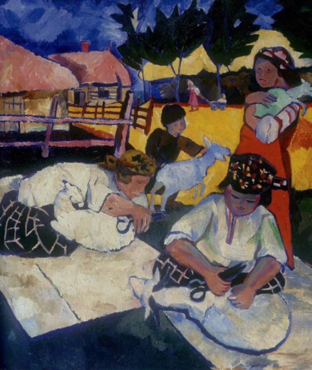 Наталья Гончарова «Стрижка овец» (1907)