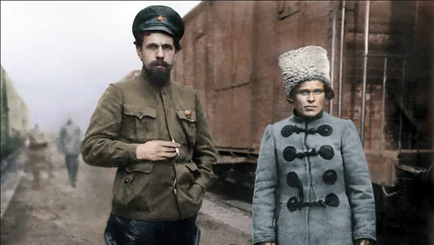 Павел Дыбенко и Нестор Махно