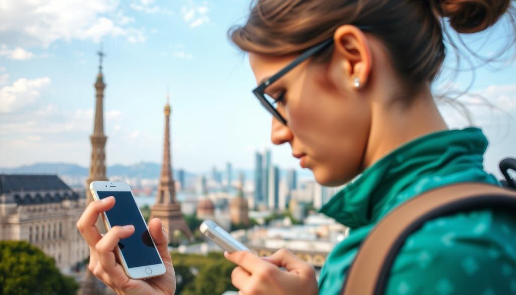    Иллюстрация, демонстрирующая особенности перехода на eSIM для путешественников.