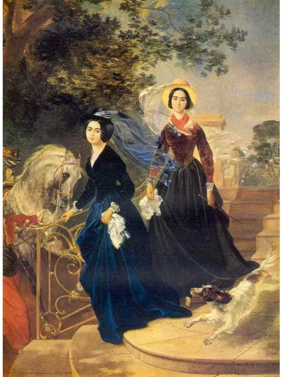 Карл Брюллов. Портрет сестер  А.А. и О.А. Шишмаревых 