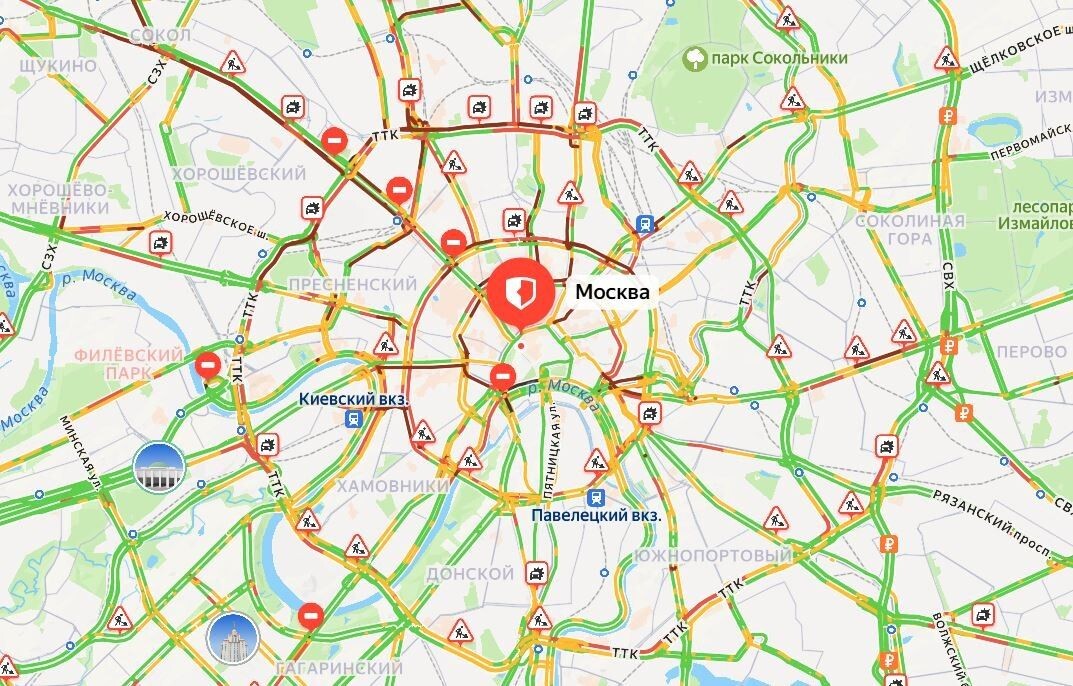 Дорожная ситуация в центре столицы. Источник: maps.yandex.ru📷
