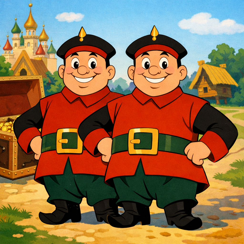 Так видит этих двоих ИИ, картинка сгенерирована по самому "примитивному" описанию.