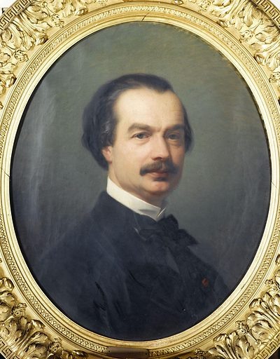 Портрет Огюста Маке (1813–1888), литератора, соавтора и сотрудника Александра Дюма. Живописец - Луи Станислав Февр-Дюффер, 1867 г.
