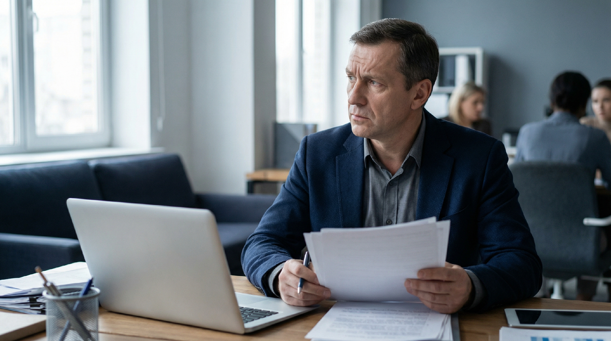 Предприниматель за ноутбуком готовит участие в госзакупках по 44‑ФЗ: КЭП, документы, заявка