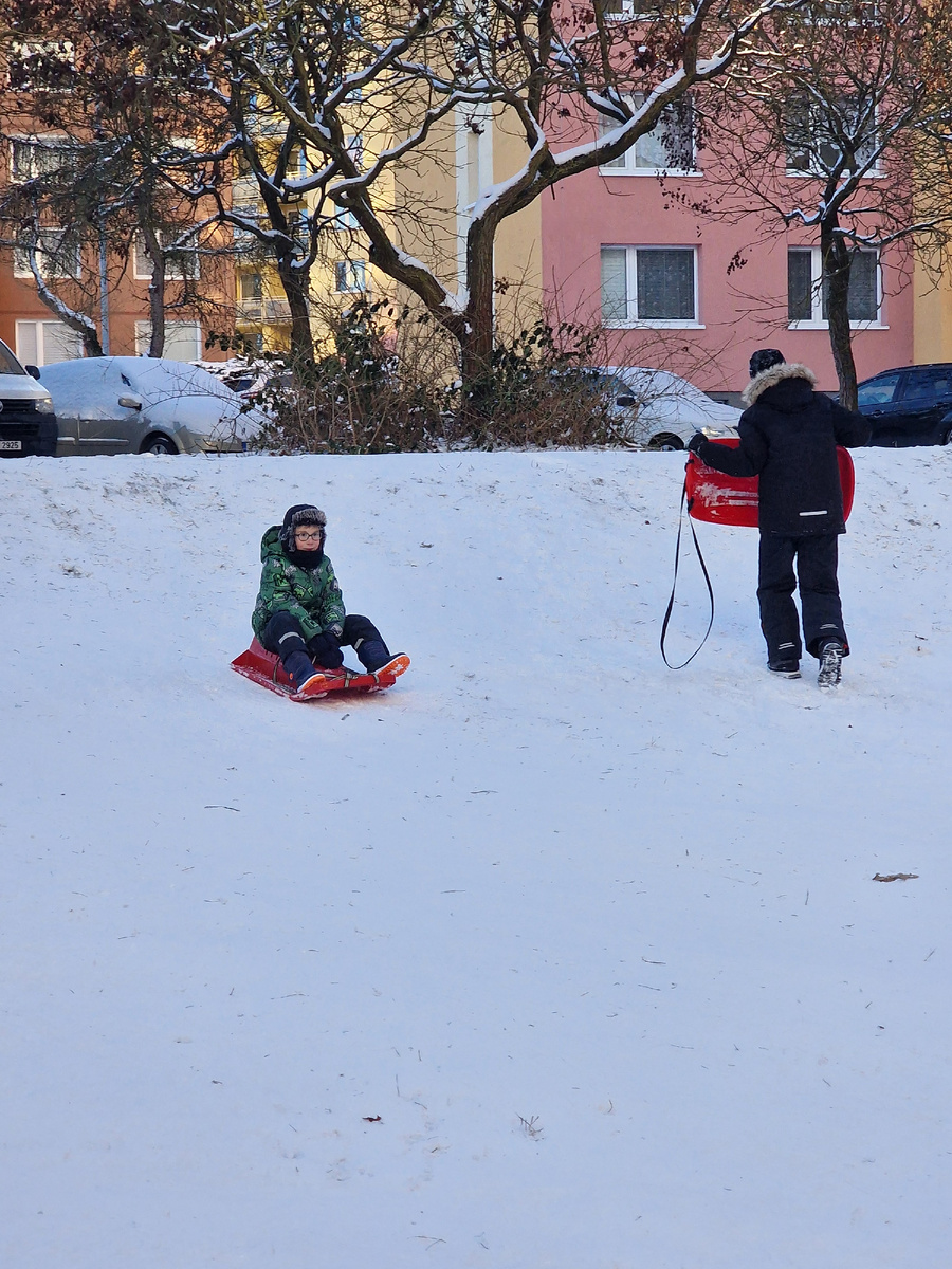 фото автора: у нас в Чехии тоже лежал снег, неделю целую. 3 см