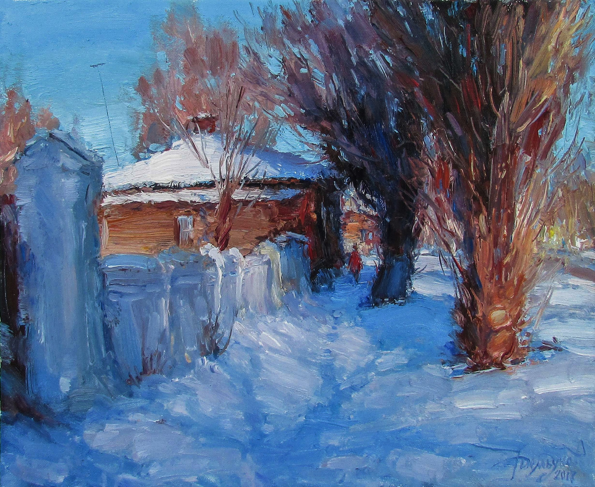 «Зимние тени», холст, масло, 45 х 55 см, 2017 г.