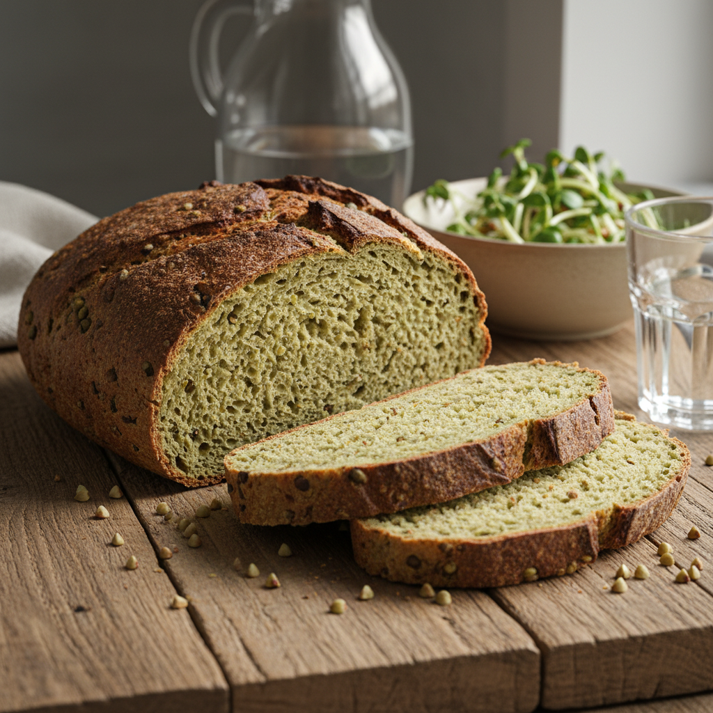 Свежий хлеб из зеленой гречки не только полезен, но и сытен