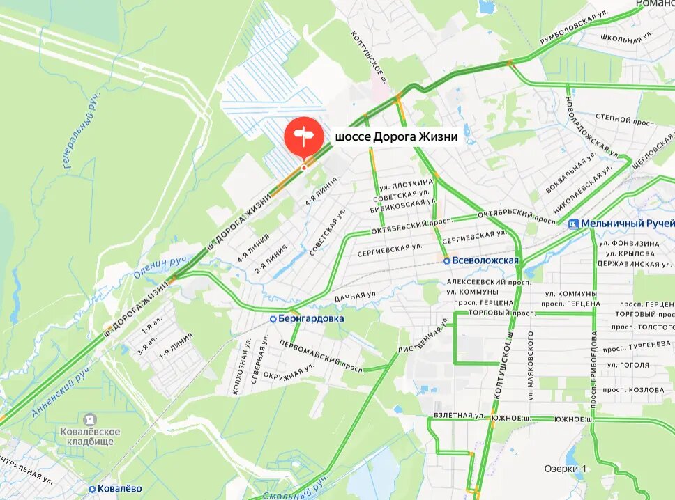    Фото: скриншот сервиса Яндекс.Пробки