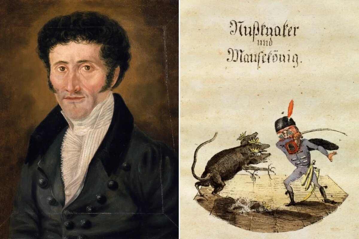    Автопортрет писателя; «Щелкунчик и Мышиный король» — рождественская повесть-сказка Эрнста Теодора Амадея Гофмана.