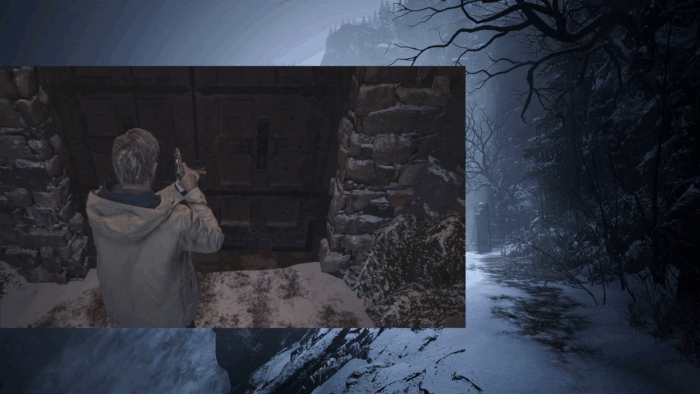 Gif картинка "Итан отыскал дверь в подземелье"