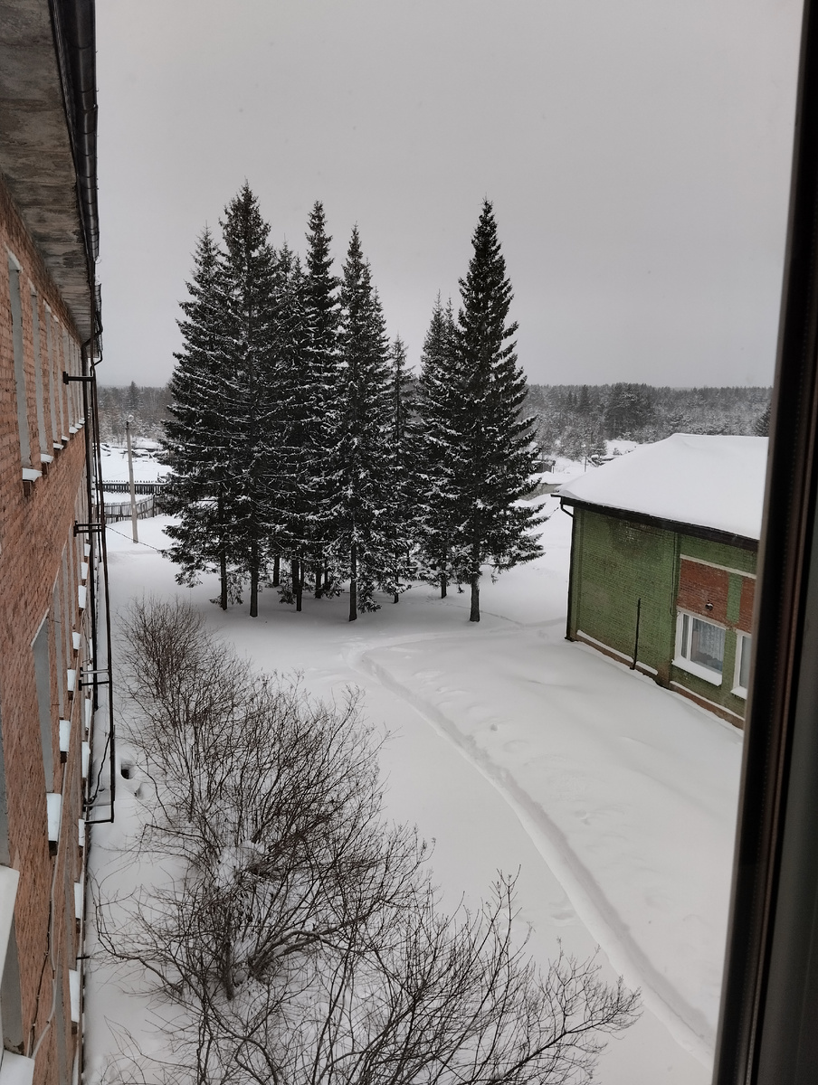 Фото прошлогоднее. Это меня вызвали в школу по поводу "успехов" сына, и я стою, созерцаю такой знакомый пейзаж, ожидая конца урока. Попалось случайно, прямо отражает моё настроение сейчас. И зиму я не люблю. 
