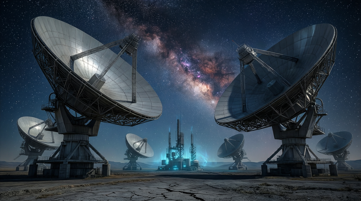 До 2015 года космос был "немым кино". Эти антенны — символ нового "слуха" человечества, уловившего рябь пространства.