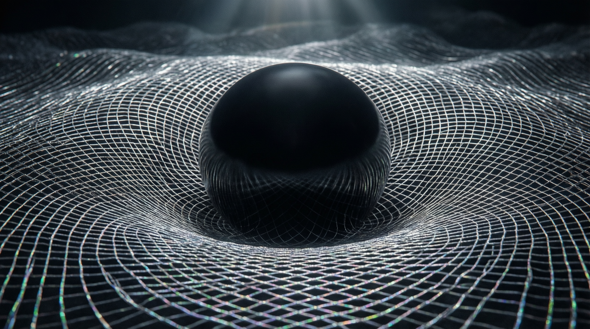 Гравитация — не сила притяжения, а свойство самой "сцены". Тяжелые объекты искривляют пространство, а их резкое движение создает волны, бегущие по ткани реальности.