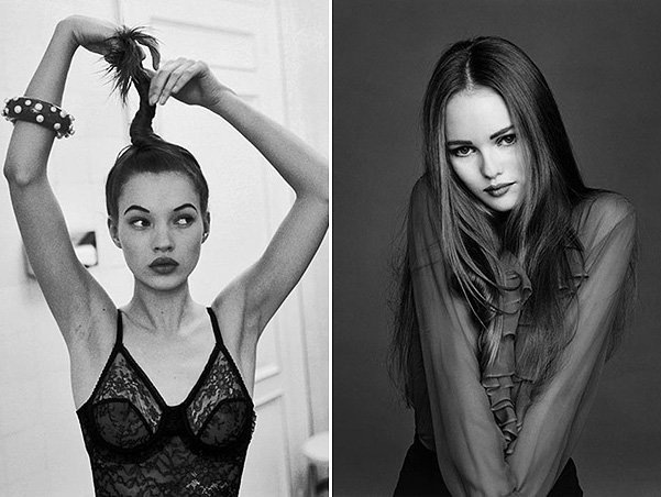 Юные Кейт Мосс и Ванесса Паради - две женщины одного мужчины, очень похожие внешне. 