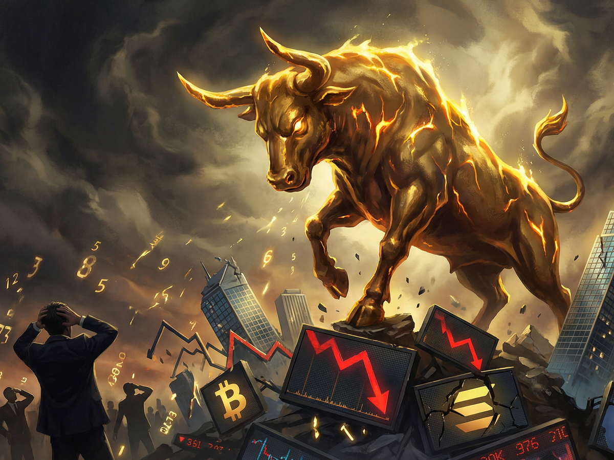    Золотой бык, сокрушающий фондовые рынки© РИА Новости . Изображение сгенерировано ИИ