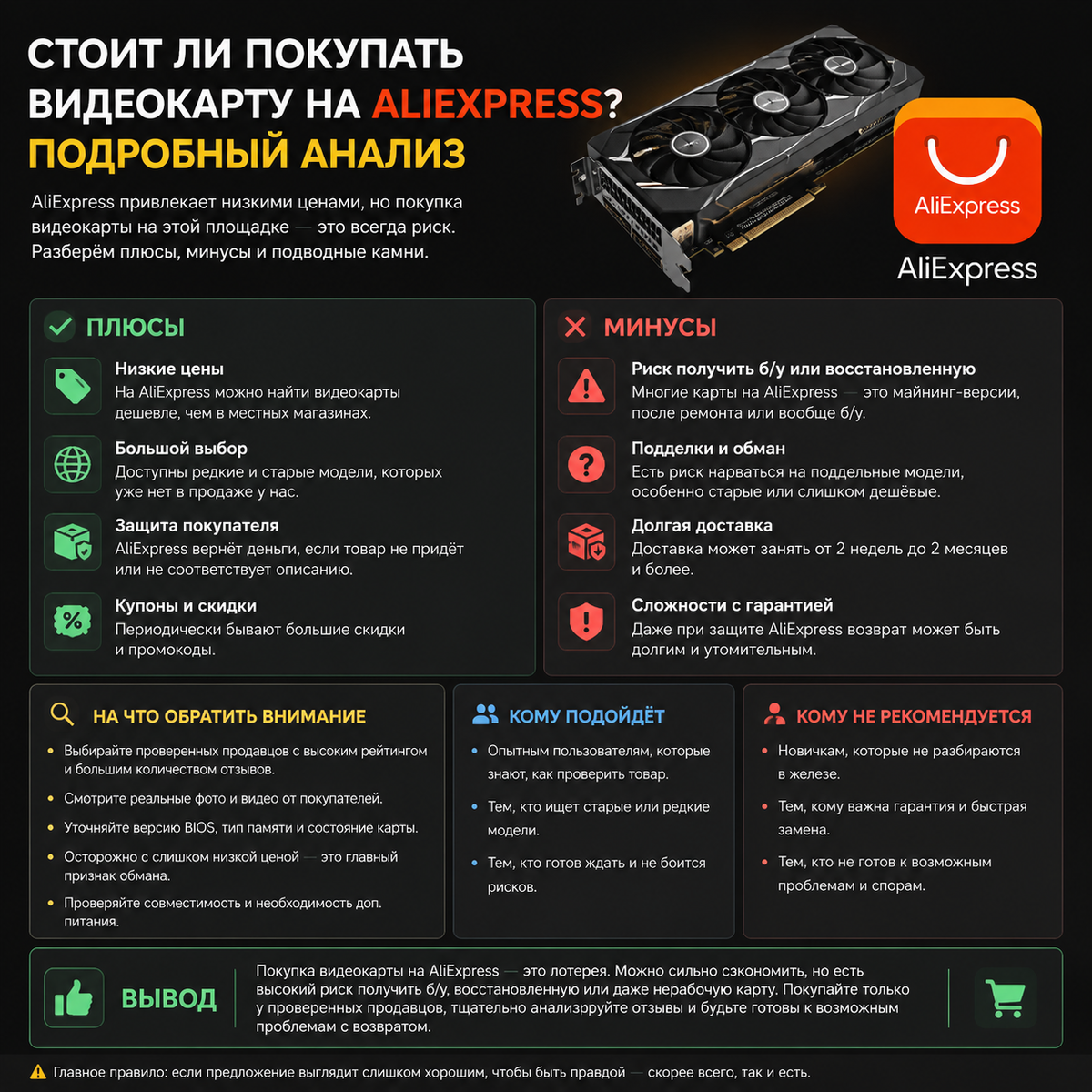 Стоит ли покупать видеокарту на AliExpress? Подробный анализ.