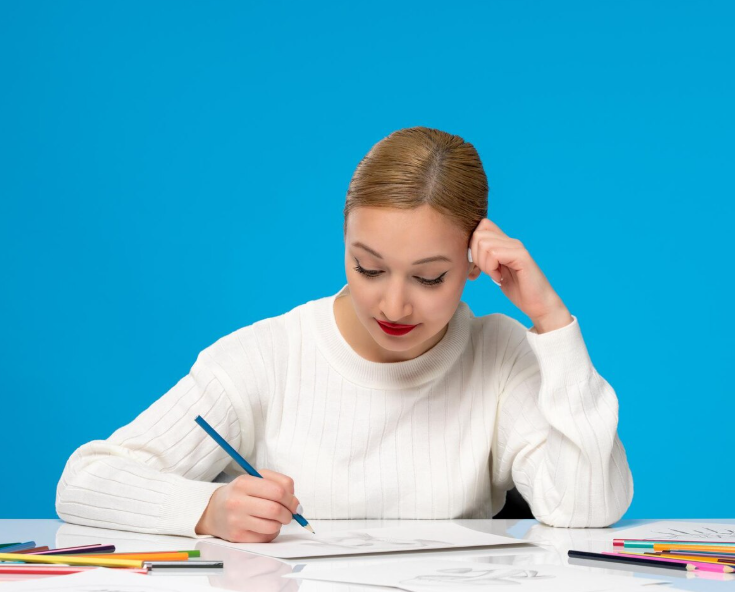 Источник изображения: https://www.freepik.com/free-photo/painter-cute-young-blonde-painter-girl-drawing-paper-with-blue-pen_26201063.htm