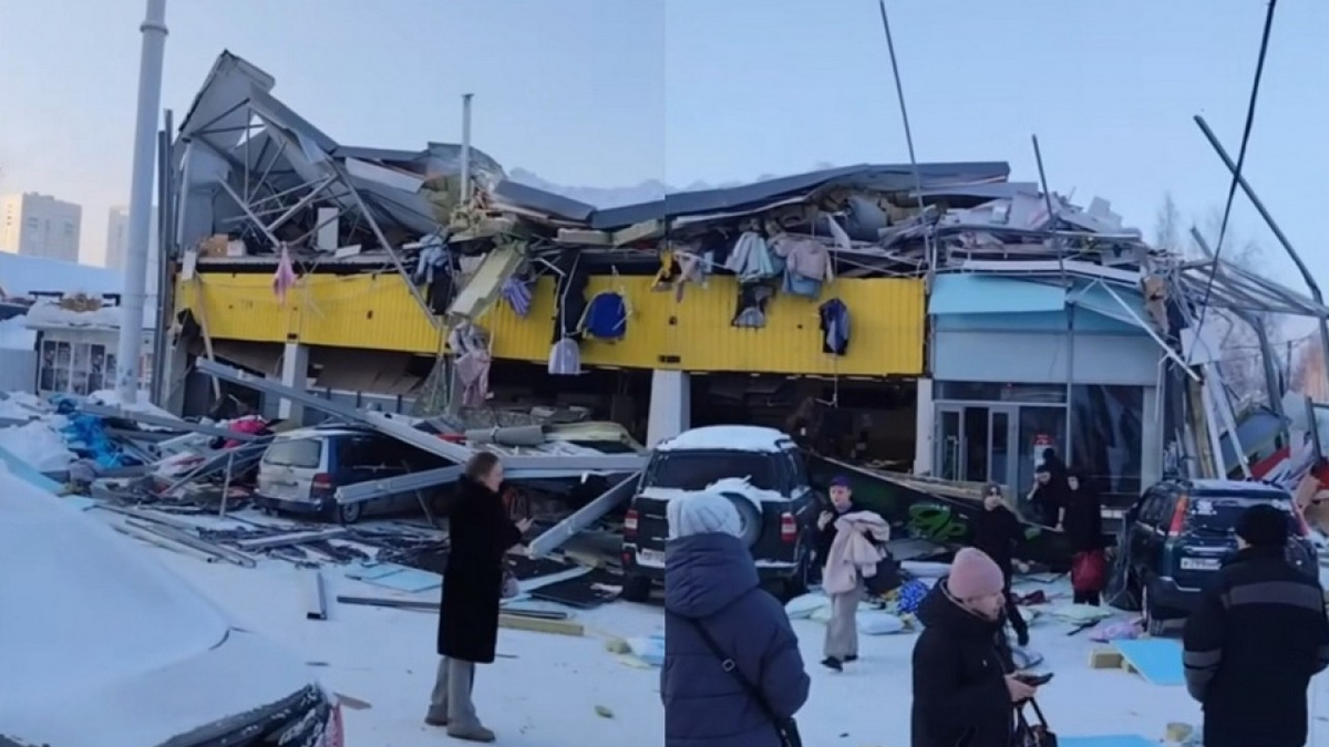 г.Новосибирск.  первые минуты после обрушения.