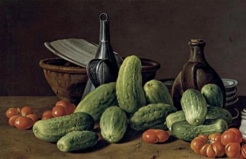 Старый натюрморт с огурцами