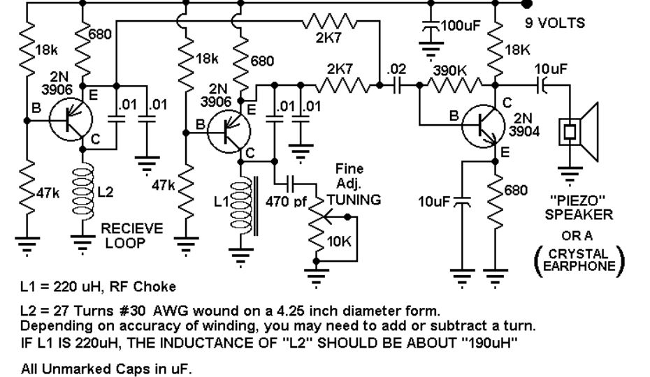 Простой чувствительный металлоискатель на 3 транзисторах для начинающих радиолюбителей.