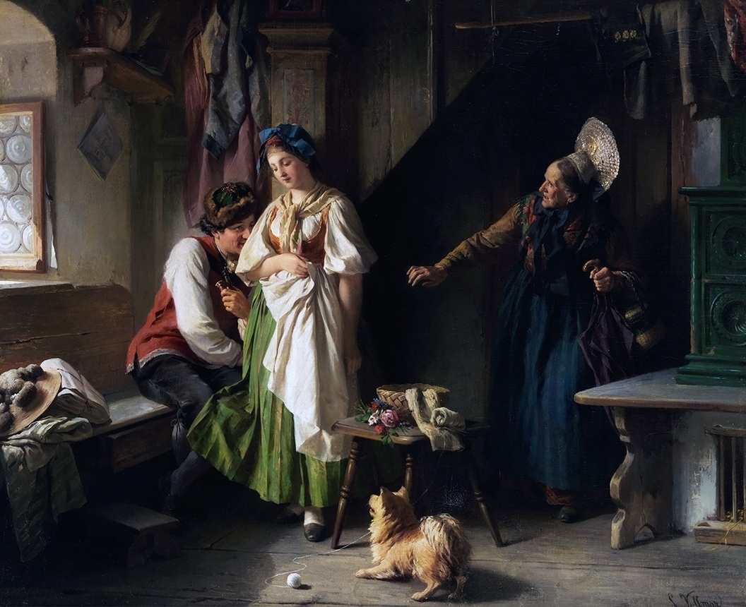 Людвиг Фольмар «Прерванное свидание», 1870 год