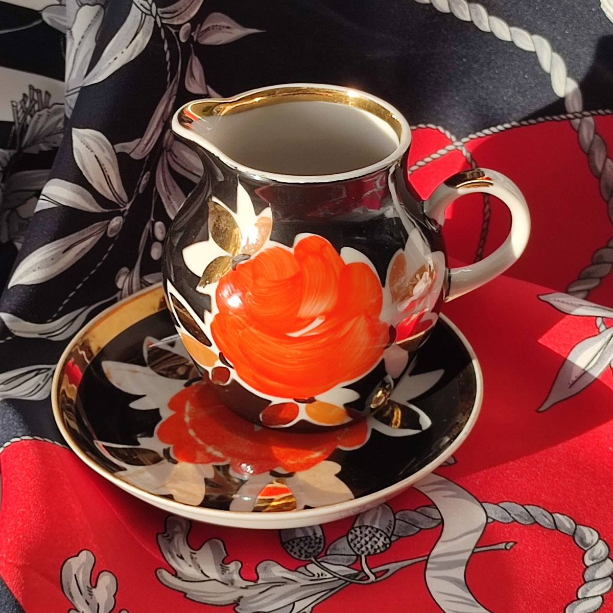 Сливочник Красная роза, Дулево, 1968-91 гг