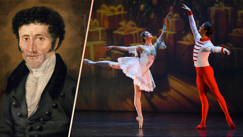     Эрнст Теодор Амадей Гофман; сцена из балета «Щелкунчик» РИА Новости Public Domain / Пелагия Тихонова