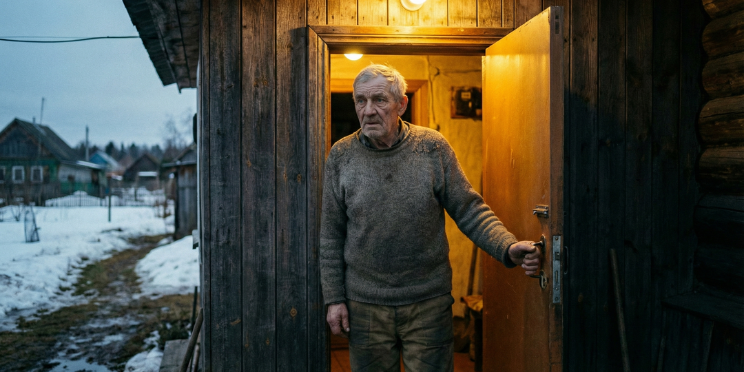 Сын 20 лет не приезжал к отцу. Приехал а на двери всё ещё висела его детская фотография. И свет на крыльце горел