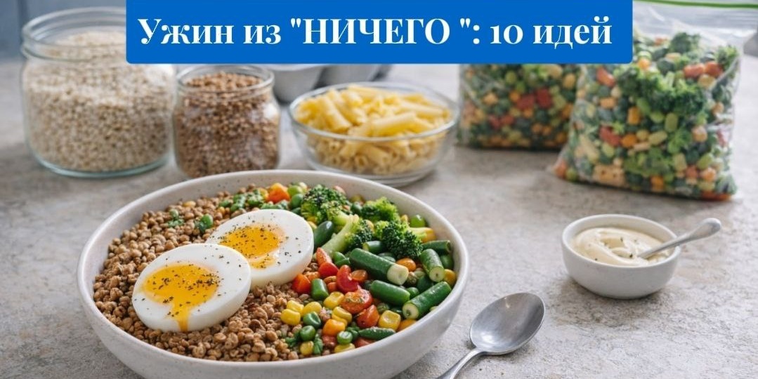 Ужин из «ничего»: 10 идей из круп, яиц и заморозки (спасают, когда сил ноль)