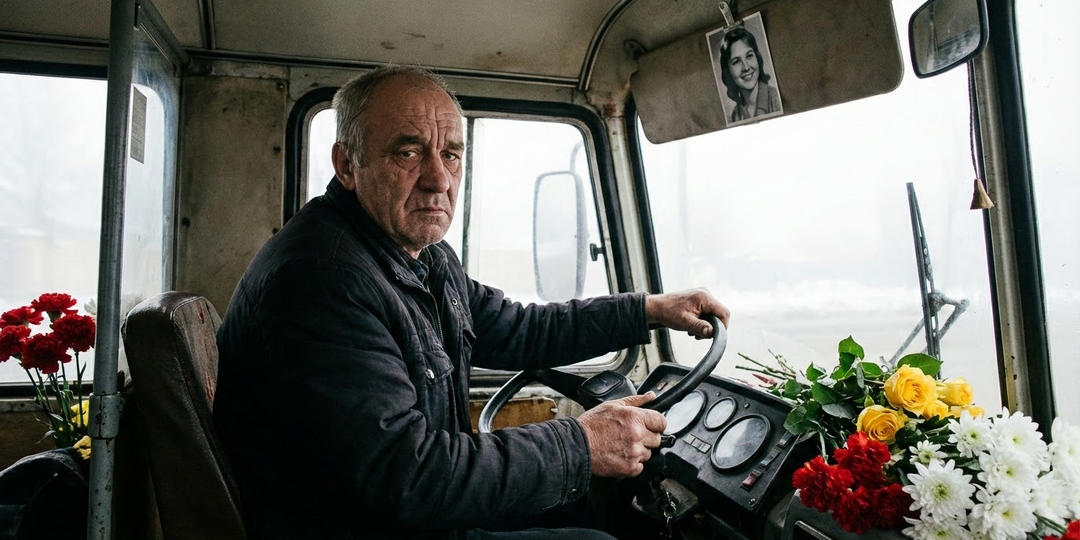Водитель автобуса 30 лет ездил по одному маршруту. В последний рейс на каждой остановке его ждали люди — с цветами