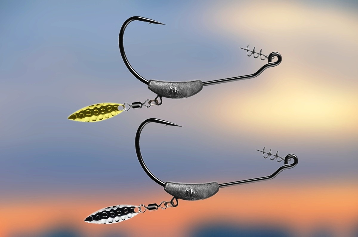 Огруженные офсетные крючки с спиральным замком и вращающимся лепестком на вертлюжке