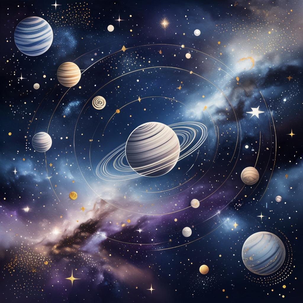 Планеты. Иллюстрация сгенерирована нейросетью