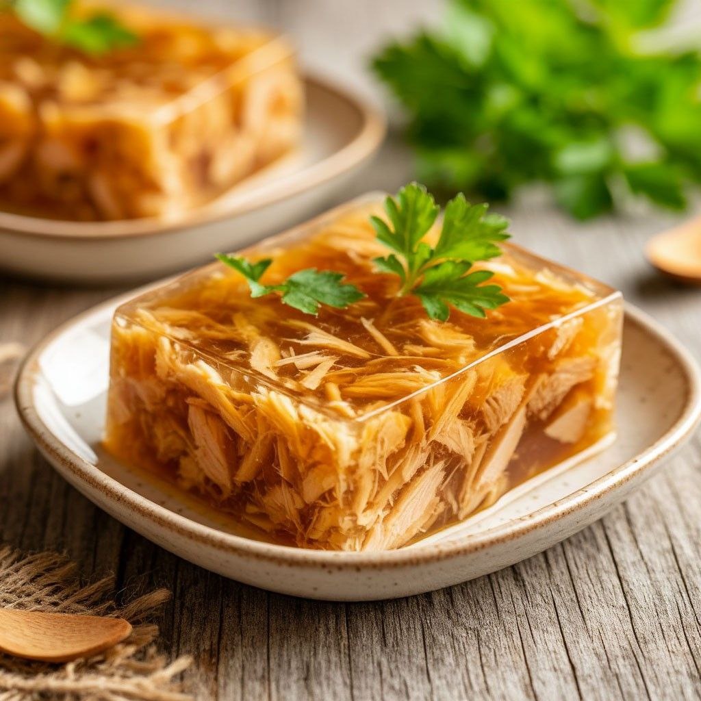 Куриный холодец 

📖 Ингредиенты:

- Куриные крылья — 1 500 г
- Куриные спинки — 800–900 г
- Лук — 1 штука
- Морковь — 1–2 штуки
- Соль — 1½ ч. ложки
- Перец чёрный горошком — 10–12 штук
- Лаврушка — 1–2 листа
- Вода — 3 л

🧑🏻‍🍳 Приготовление:

1․ Курицу вместе с целыми очищенными луком и морковью, солью, перцем и лаврушкой сложите в кастрюлю.
2․ Залейте водой так, чтобы её уровень был выше курицы на несколько сантиметров. Вам может потребоваться больше или меньше жидкости.
3․ Доведите до кипения на сильном огне. Снимите пену, убавьте огонь до слабого и варите примерно полтора часа.
4․ Выложите курицу на тарелку, остудите и отделите мясо от костей.
5․ Распределите мясо по формам, в которых будет застывать холодец.
6․ Бульон процедите и залейте им куриное мясо.
7․ Уберите формы с холодцом в холодильник и оставьте на несколько часов до полного застывания.

