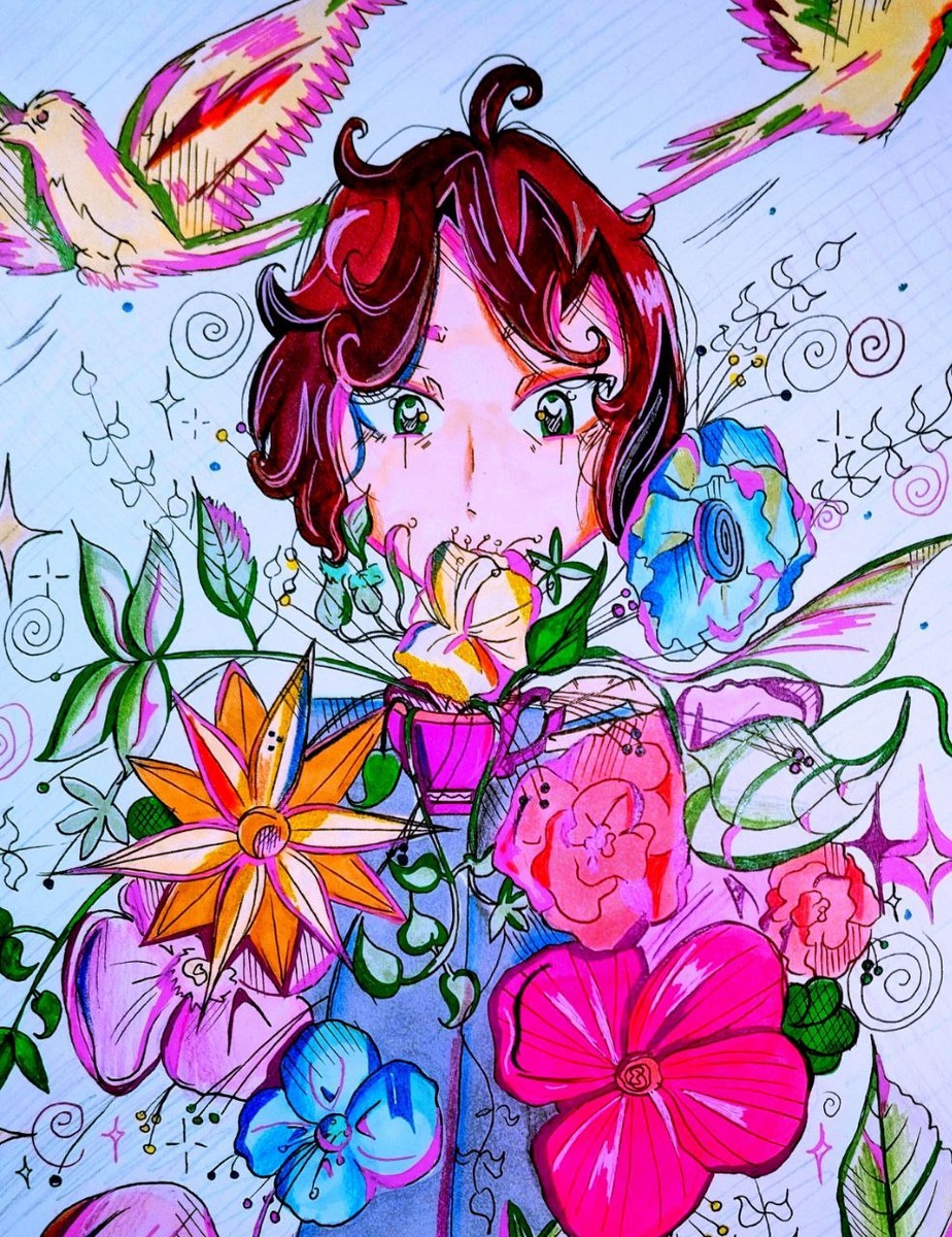 На рисунке можно увидеть, что ключевая деталь — это цветы в чашке.