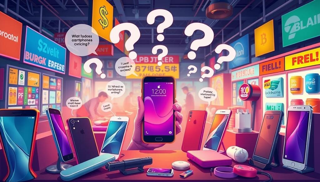    Иллюстрация анализа бюджета на смартфоны.