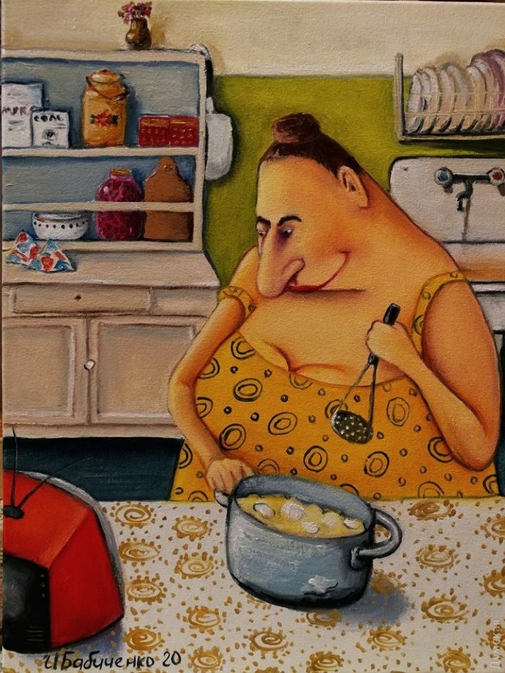 Художник Ирина Бабиченко (молоко в знакомых треуголничках, как мило) 