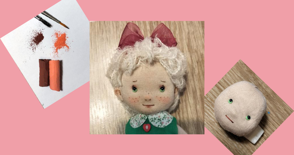 Грушка-игрушка. Часть 4: расписываем личико куколке. Глазки, ушки, волосы. И новая подружка