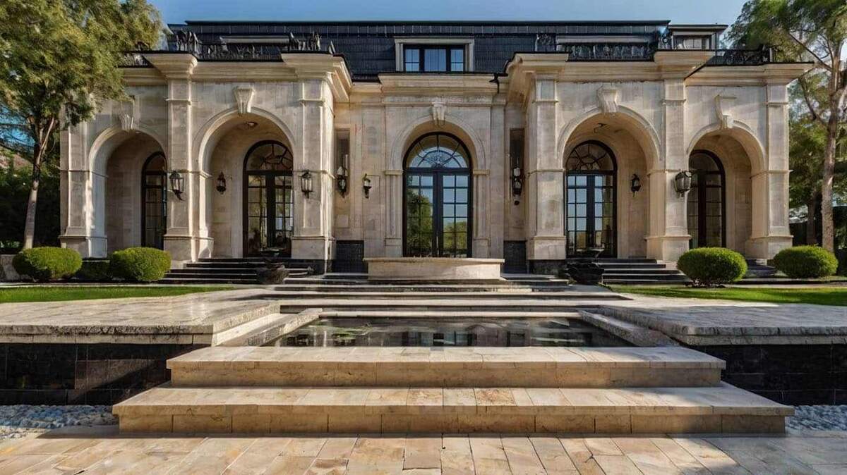 Вилла с фасадом из инкерманского камня.