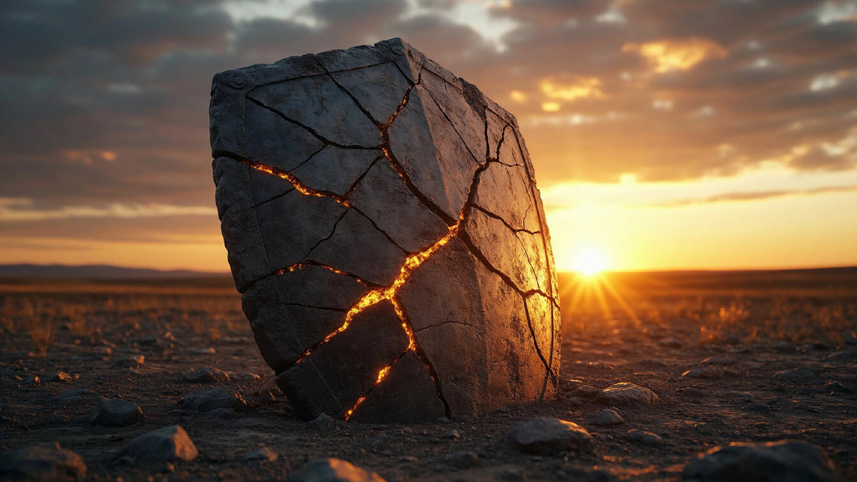 Символ коллективной обороны, высеченный в камне, не вечен. Трещины эрозии, внутренние расколы и свет новых реалий, пробивающийся сквозь них. Так начинается конец любой, даже самой могущественной, империи